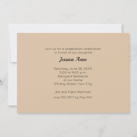 写真エレガント卒業党の招待状 招待状 (裏面)