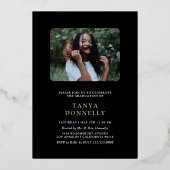 写真エレガント卒業党の金ゴールド 箔招待状 (裏面)