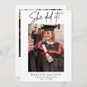 写真エレガント卒業党招待状 サンキューカード (正面/裏面)