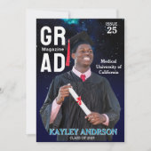 写真エレガント卒業医学博士 招待状 (正面)