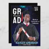 写真エレガント卒業医学博士 招待状 (正面/裏面)