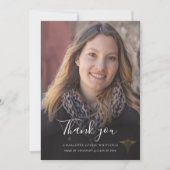 写真エレガント卒業式2025年ナースピン留め サンキューカード (正面)
