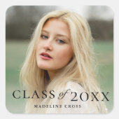 写真エレガント卒業式 スクエアシール (正面)