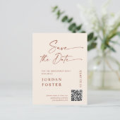 写真エレガント卒業日付QRコードの保存 ポストカード (スタンド正面)