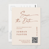 写真エレガント卒業日付QRコードの保存 ポストカード (正面/裏面)