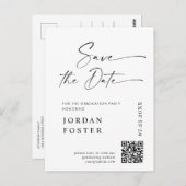 写真エレガント卒業日付QRコードの保存 ポストカード (正面/裏面)