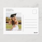 写真エレガント卒業日付QRコードの保存 ポストカード (裏面)