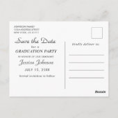 写真エレガント卒業日保存 ポストカード (裏面)