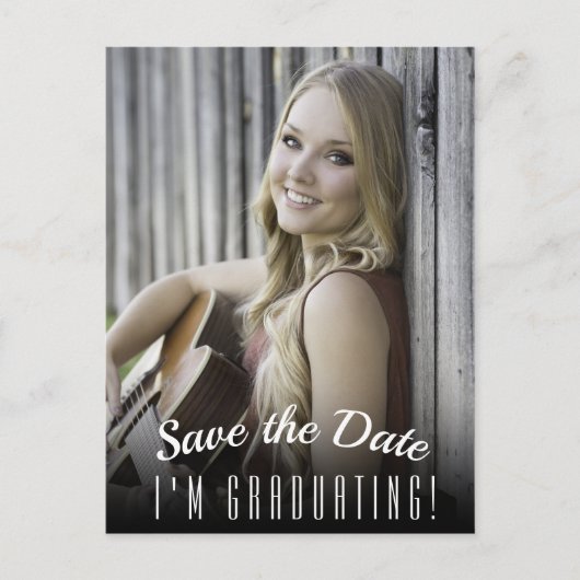 写真エレガント卒業日保存 ポストカード (正面)