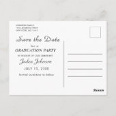 写真エレガント卒業日保存 ポストカード (裏面)