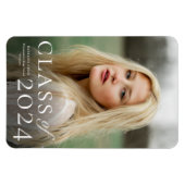 写真エレガント卒業発表の入力 マグネット (横)