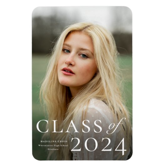 写真エレガント卒業発表の入力 マグネット (縦)