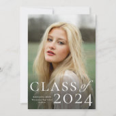 写真エレガント卒業発表の入力 招待状 (正面)