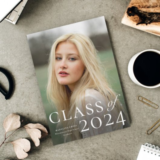 写真エレガント卒業発表の入力 招待状