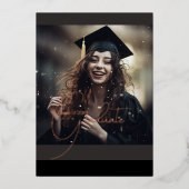 写真エレガント卒業記念パーティー 箔招待状 (正面)