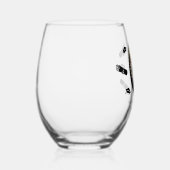 写真エレガント卒業証書とキャップ、ブラック ステムなしワイングラス (右)