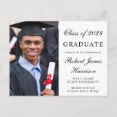 写真エレガント大学の卒業パーティー インビテーションポストカード (正面)