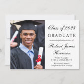 写真エレガント大学の卒業パーティー 招待状 (正面)