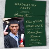 写真エレガント大学グリーン卒業パーティー 招待状