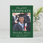 写真エレガント大学グリーン卒業 案内状 (スタンド正面)