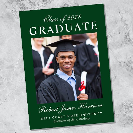 写真エレガント大学グリーン卒業 案内状