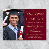 写真エレガント大学ブルゴーニュ金ゴールド卒業 案内状