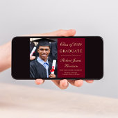 写真エレガント大学ブルゴーニュ金ゴールド卒業 案内状