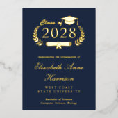 写真エレガント大学卒業記念フォイル発表 箔招待状 (正面)