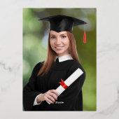 写真エレガント大学卒業記念フォイル発表 箔招待状 (裏面)