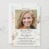 写真エレガント大理石葬祭法要 招待状 (正面)