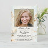 写真エレガント大理石葬祭法要 招待状 (スタンド正面)