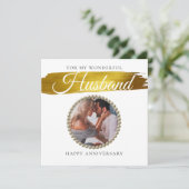 写真エレガント夫結婚周年記念カード サンキューカード (スタンド正面)