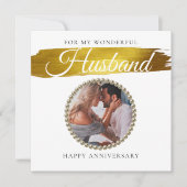 写真エレガント夫結婚周年記念カード サンキューカード (正面)