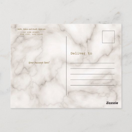 写真エレガント家族コラージュ父の日 ポストカード (裏面)