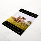 写真エレガント幾何学的クリスマス金ゴールド 箔シーズンカード (回転した状態)