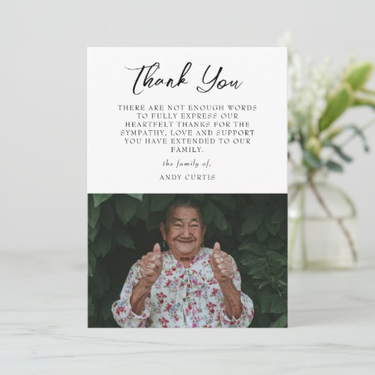写真エレガント悔やみや弔慰書道サンキューカード サンキューカード (スタンド正面)