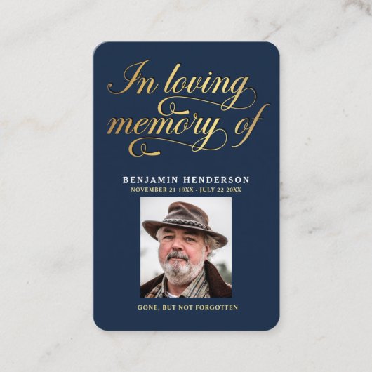 写真エレガント悔やみや弔慰葬儀祈りの言葉カード 名刺 (正面)