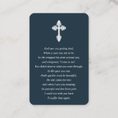 写真エレガント悔やみや弔慰葬祈りの言葉カード 名刺 (裏面)