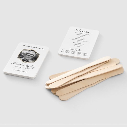 写真エレガント悔やみや弔慰記念葬儀プログラム ハンドファン (組立なし)