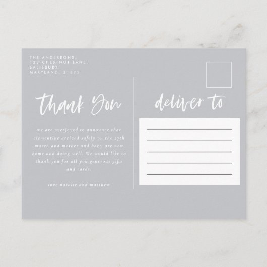 写真エレガント感謝していミニマルの紹介 案内ポストカード (裏面)