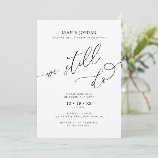 写真エレガント我々はまだ結婚誓の更新 招待状 (スタンド正面)