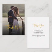 写真エレガント手書き結婚の感謝 ノートカード (正面/裏面)