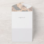 写真エレガント手書き結婚の オールインワン招待状 (外側)