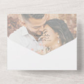 写真エレガント手書き結婚の オールインワン招待状 (裏面)