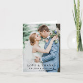 写真エレガント折り畳み結婚サンキューカード サンキューカード (正面)