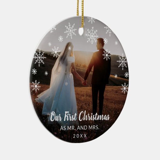 写真エレガント新モダン初めてのクリスマス セラミックオーナメント (右)