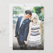 写真エレガント日モダン付の保存 セーブザデート (正面)