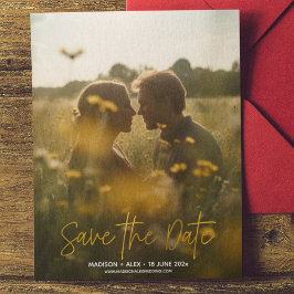 写真エレガント日モダン付カードの保存 セーブザデート