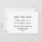 写真エレガント日付のタイポグラフィを保結婚存 セーブザデート (裏面)