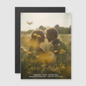 写真エレガント日付のマグネットカードを保存 (正面/裏面)